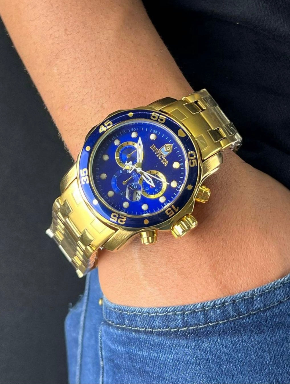 Invicta Pro DRIVE dourado e prateado