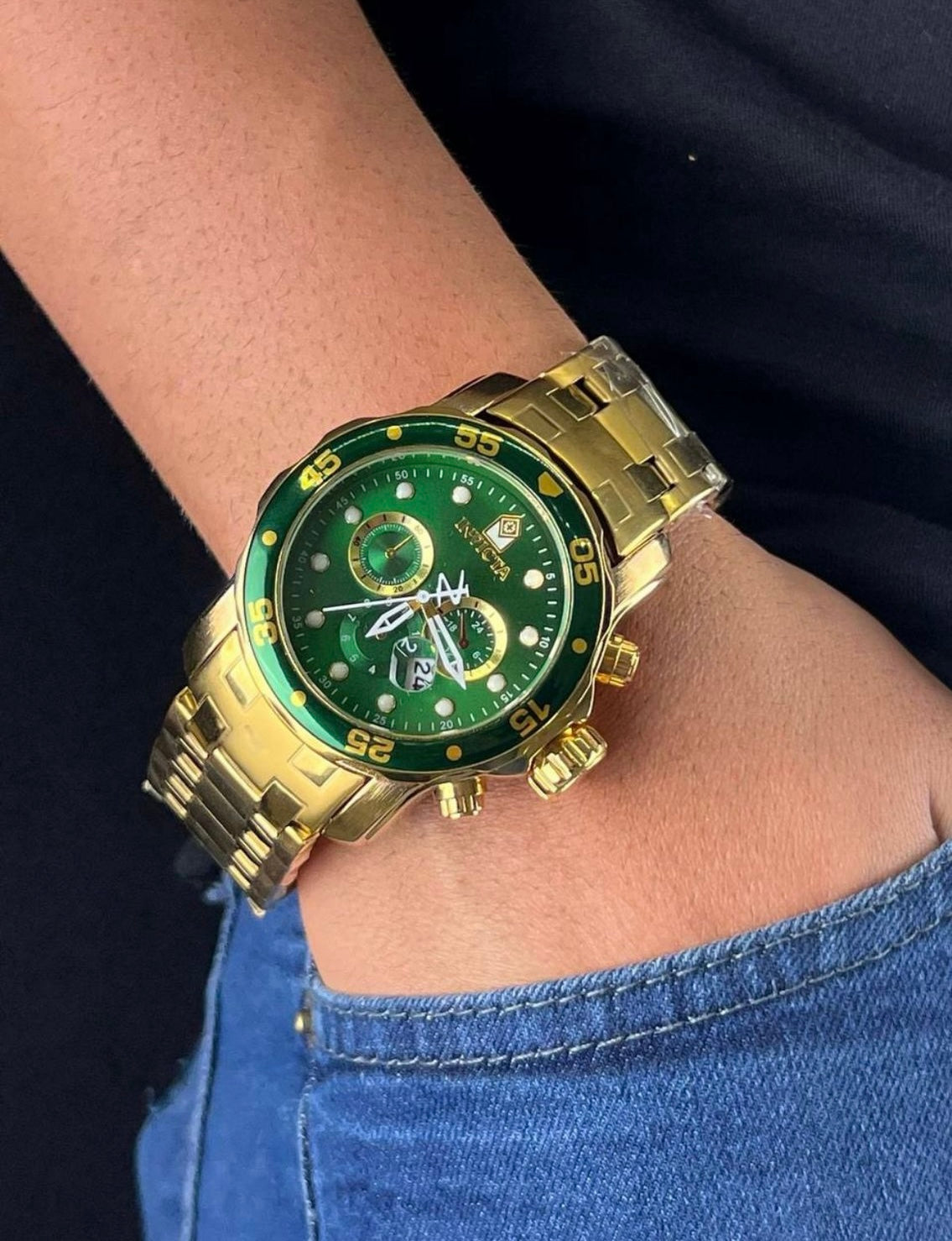 Invicta Pro DRIVE dourado e prateado