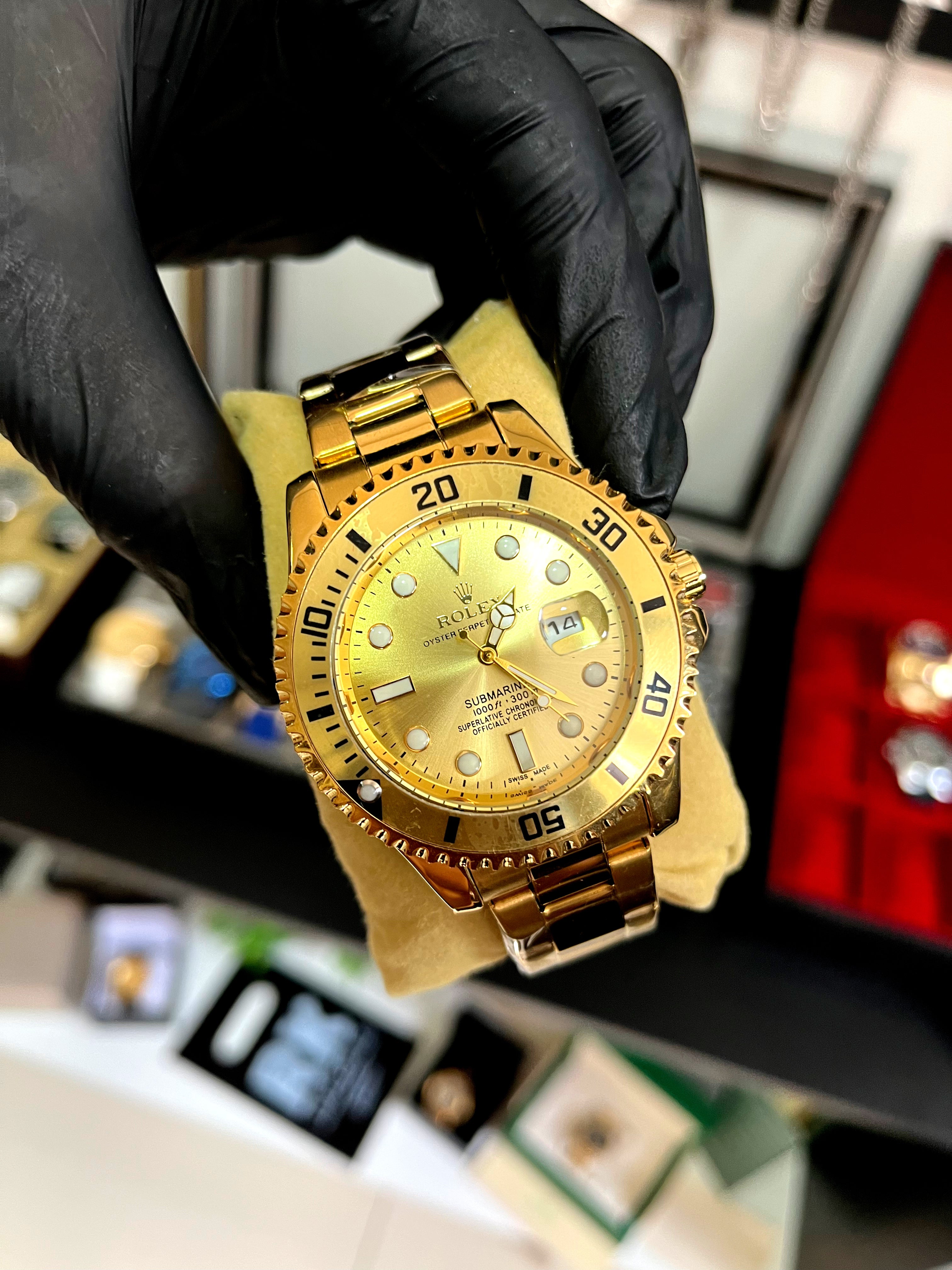 ROLEX SUBMARINO DOURADO - PRIMEIRA LINHA