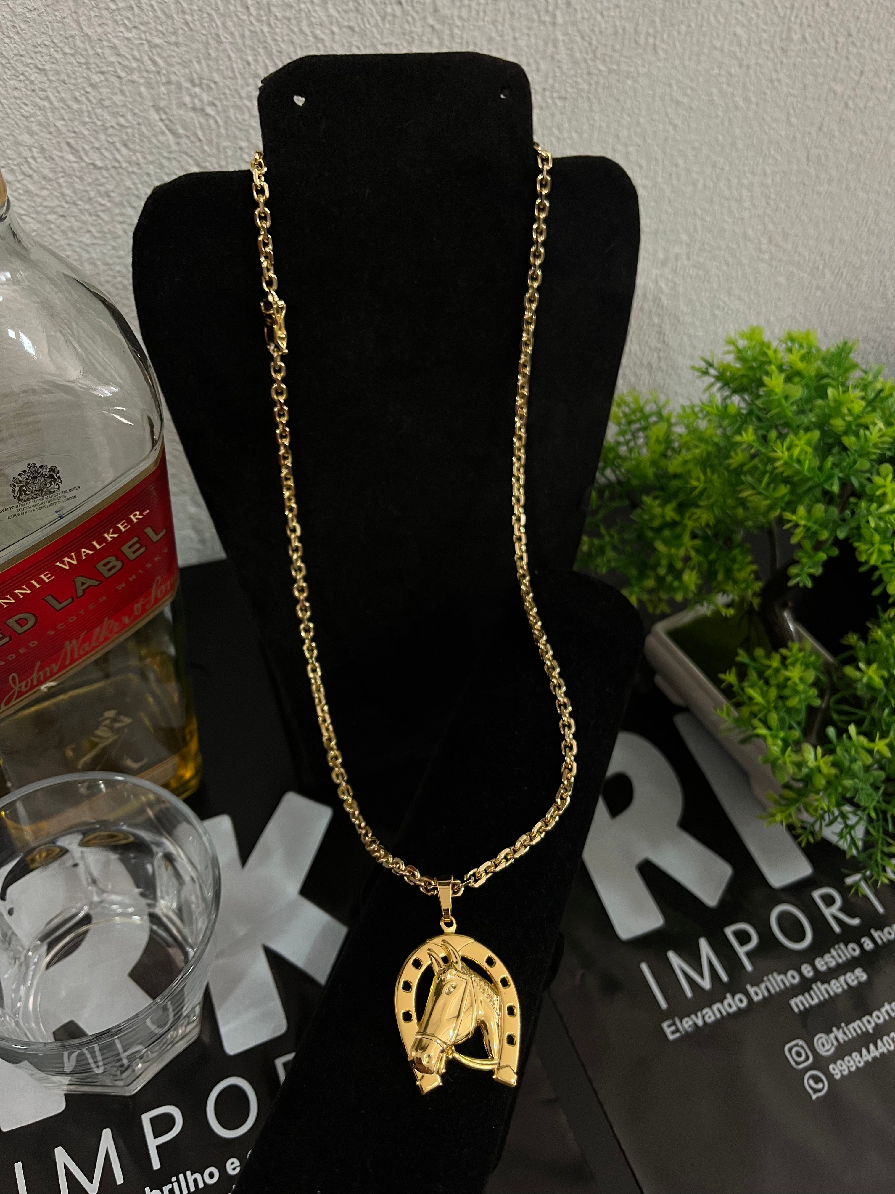 CORDÃO CADEADO - 70cm,4mm - BANHADO A OURO 18K