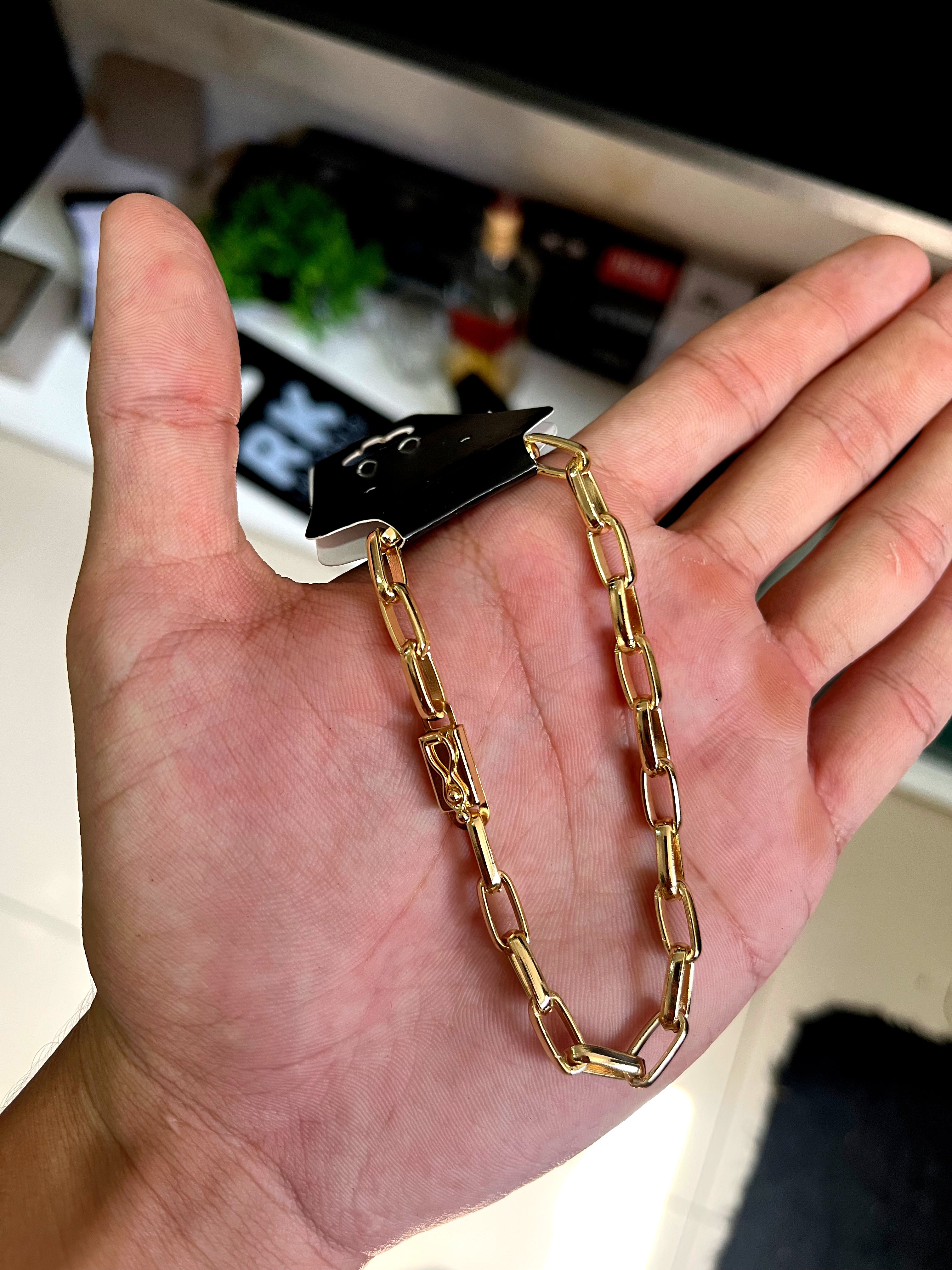 PULSEIRA CARTIER ARREDONDADA - 21cm,5mm - BANHADA A OURO 18K