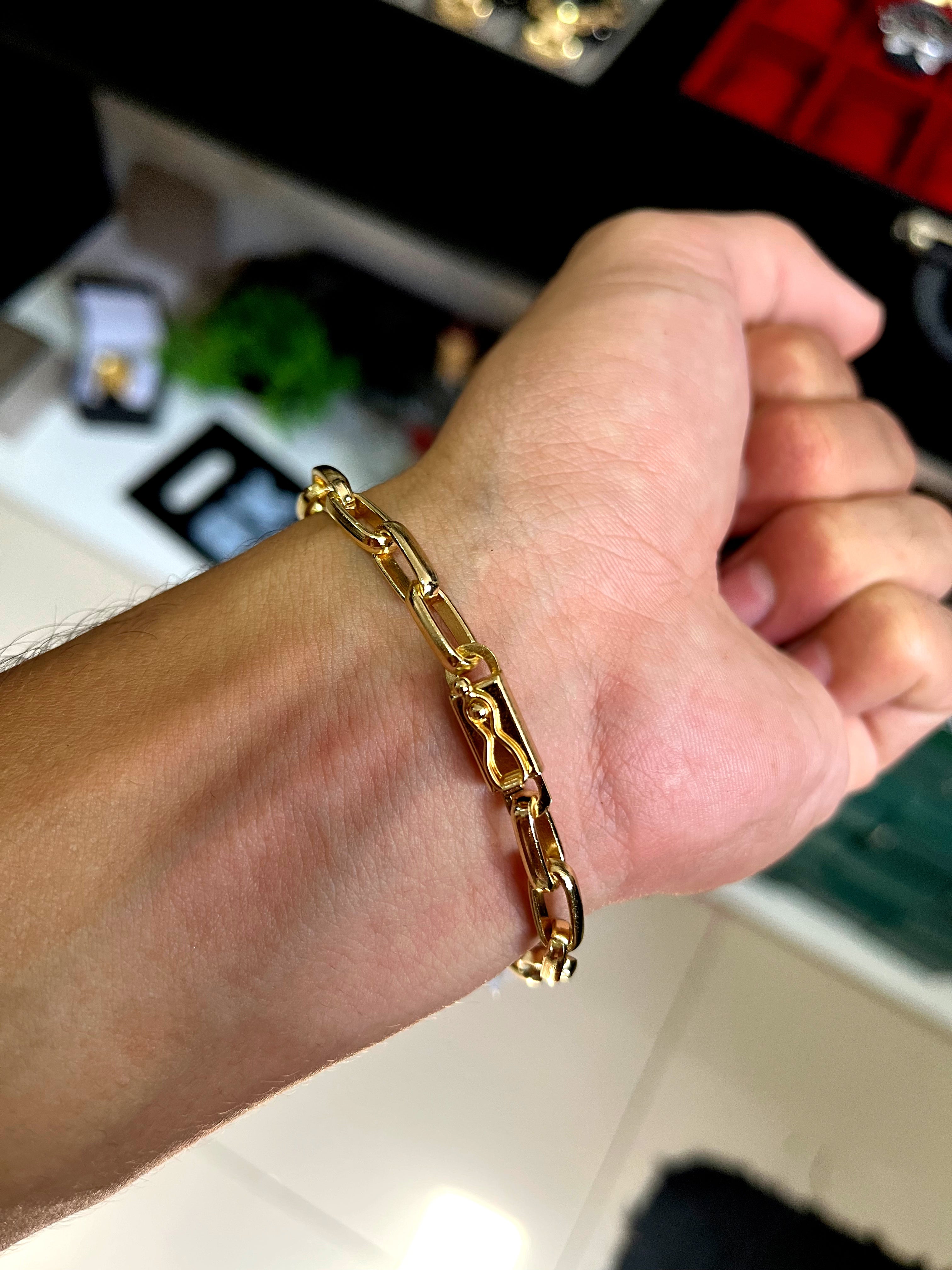 PULSEIRA CARTIER ARREDONDADA - 21cm,5mm - BANHADA A OURO 18K